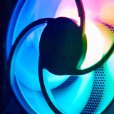 Cool under pressure - close-up of an ARGB 120mm fan