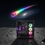Intel i9 Asteroid Gaming PC floating in outer space