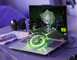 Lenovo LOQ 15i open, front view with NVIDIA GeForce RTX branding