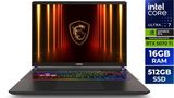 MSI Vector 16 laptop, front view