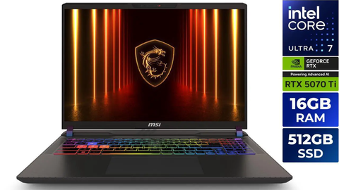 MSI Vector 16 laptop, front view